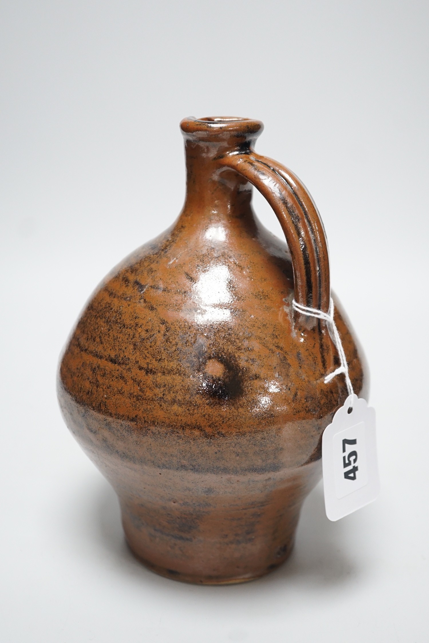 A studio Tenmoku glazed jug, 21.5cm